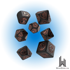 DRAGONS MODERN DICE SET BLACK AND COPPER